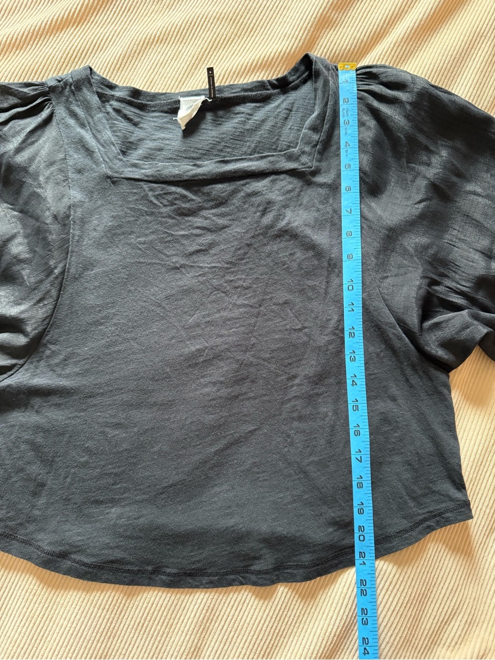 Anthropologie Akemi + Kin Decker Square Neck Balloon Sleeve Top Black Small - Picture 14 of 14